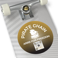 Pirate Chain Stickers Round Vinyl "ARRR for Freedom"